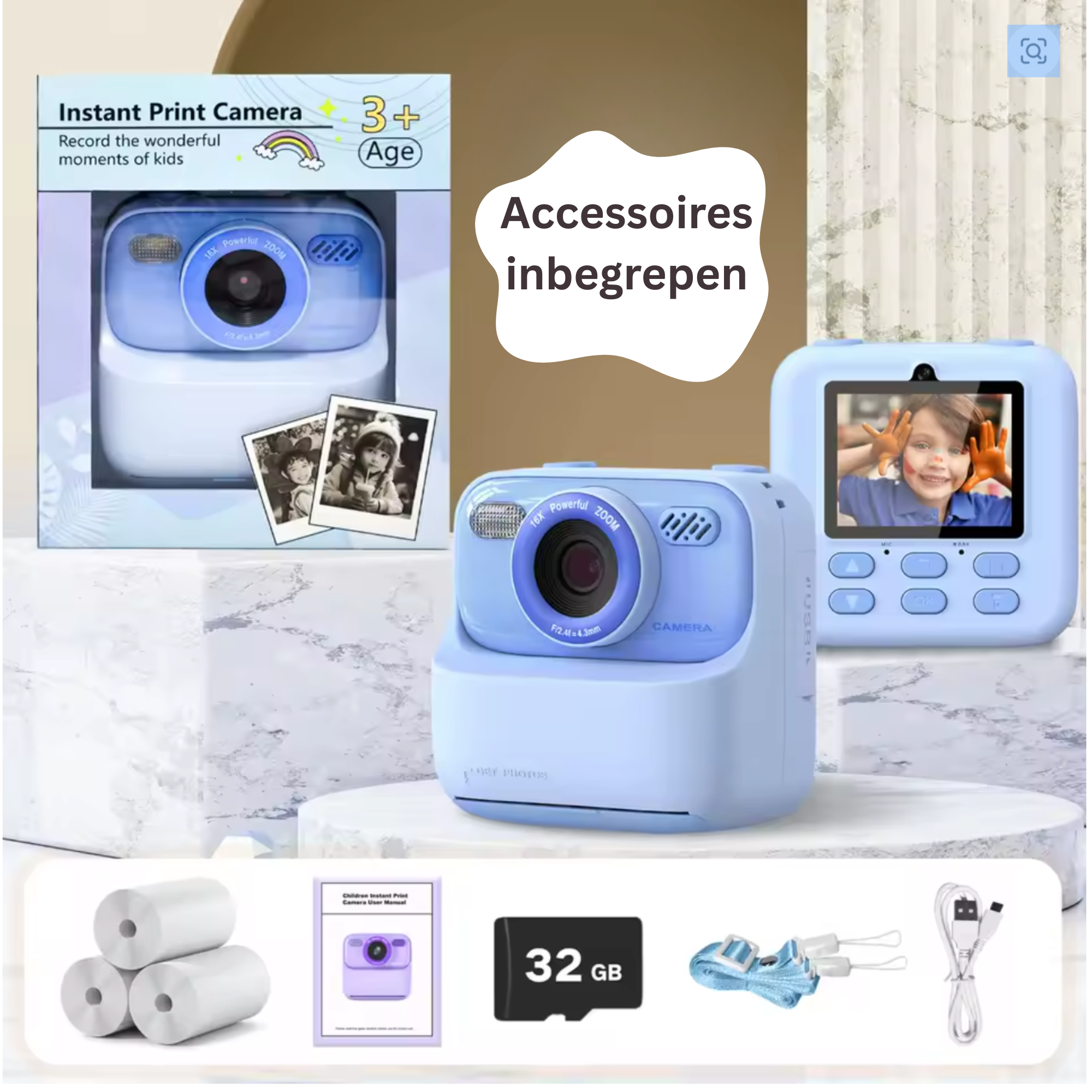 Kindercamera met Printer | Direct Foto’s Printen | Inclusief 32GB SD-kaart