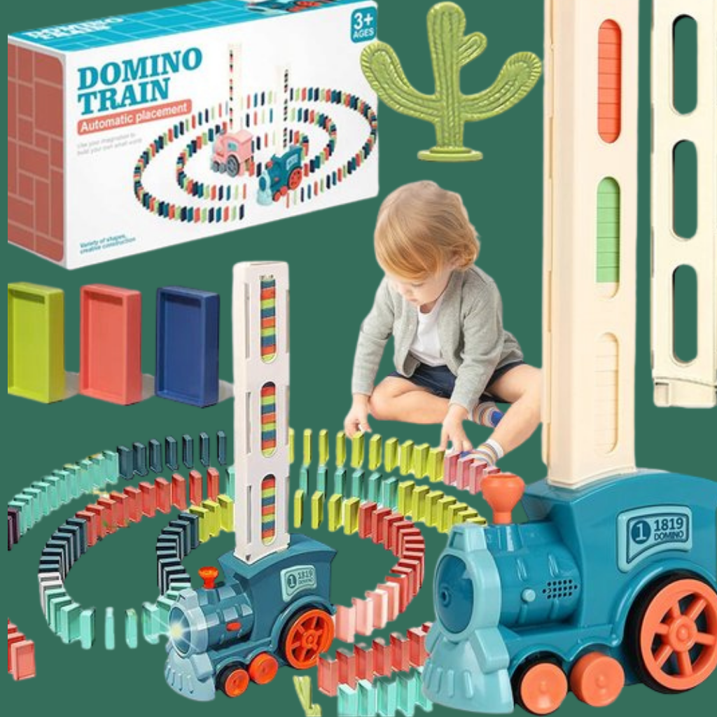 Domino Train - Electric Domino Building - Colorful Set Educational