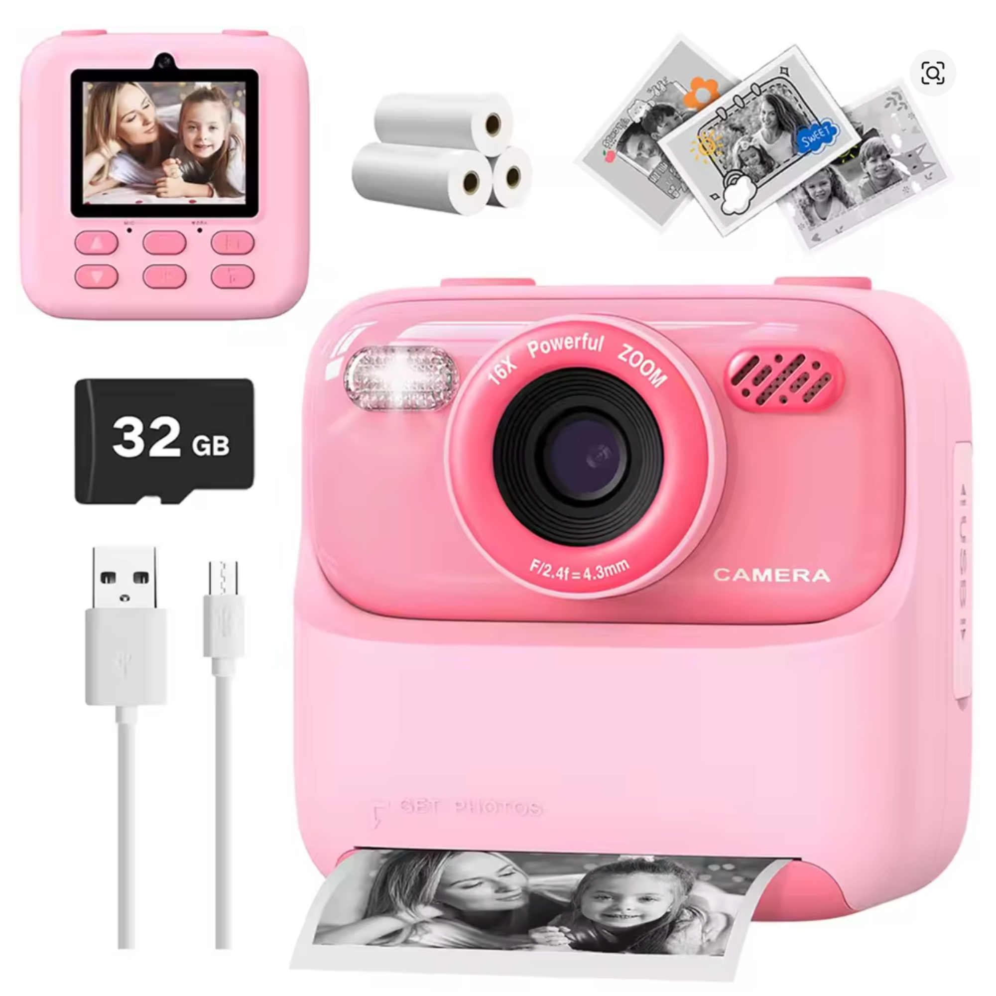 Kindercamera met Printer | Direct Foto’s Printen | Inclusief 32GB SD-kaart