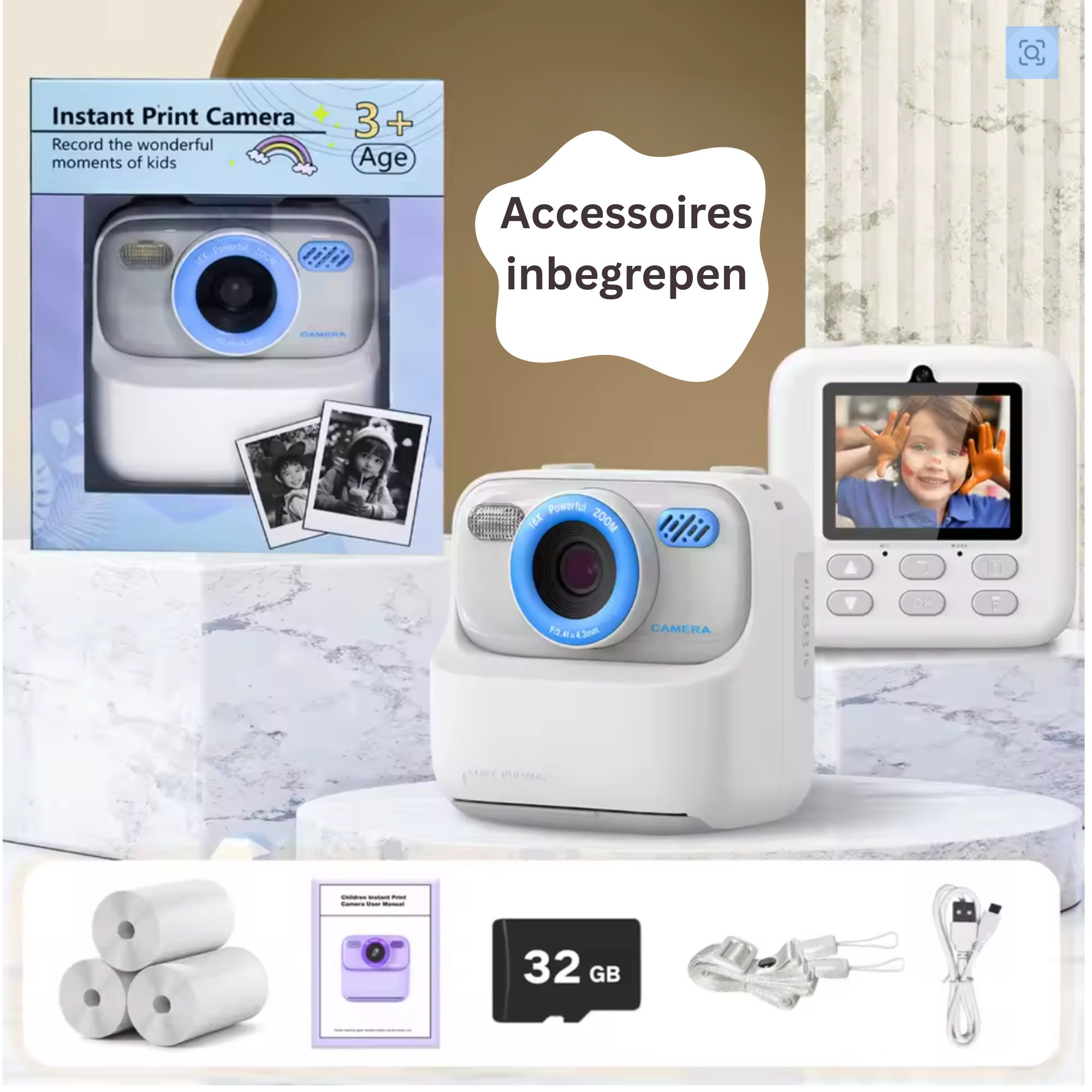 Kindercamera met Printer | Direct Foto’s Printen | Inclusief 32GB SD-kaart